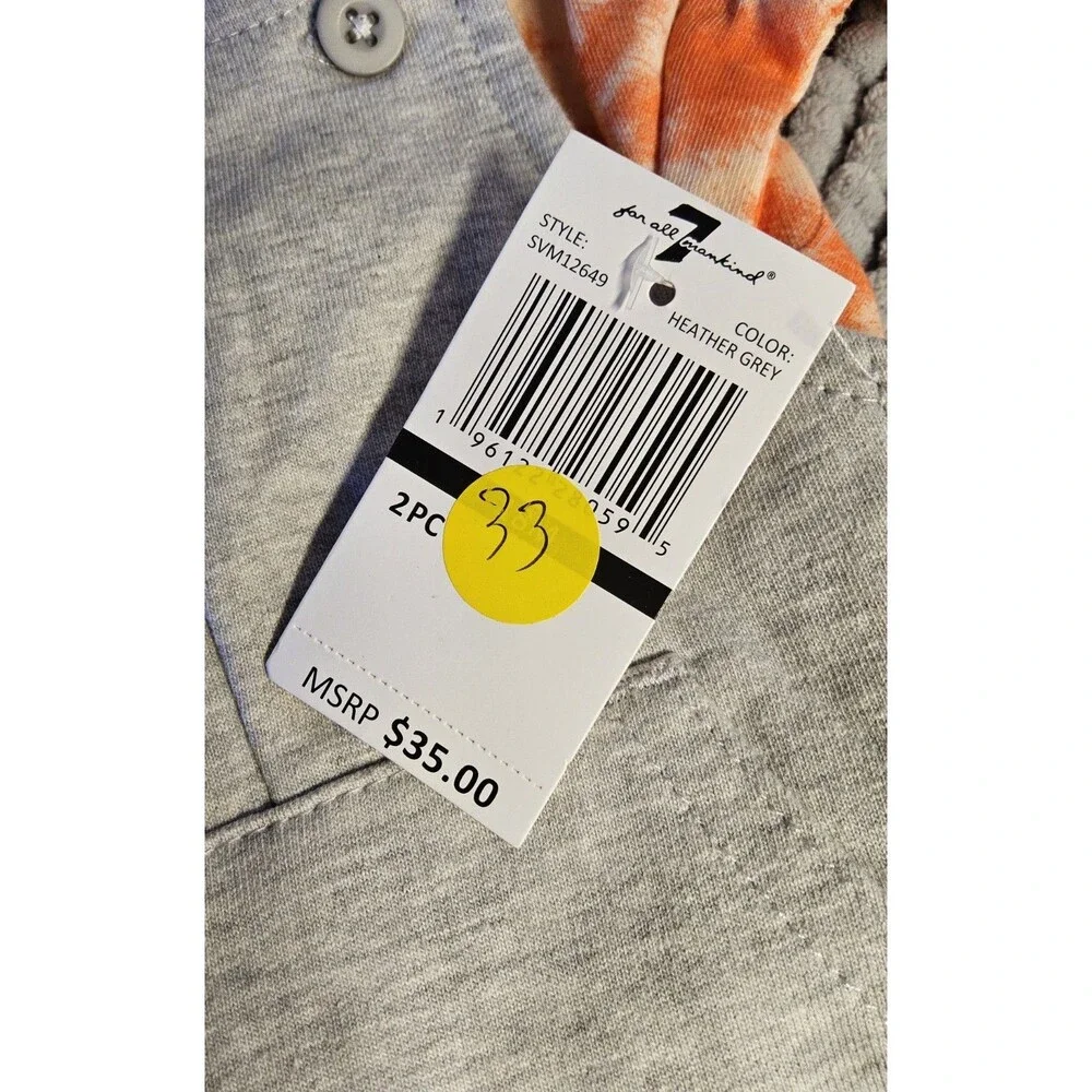 7 for all Mankind size 18 mos boys gray overall and orange tie-dye shirt set NWT
